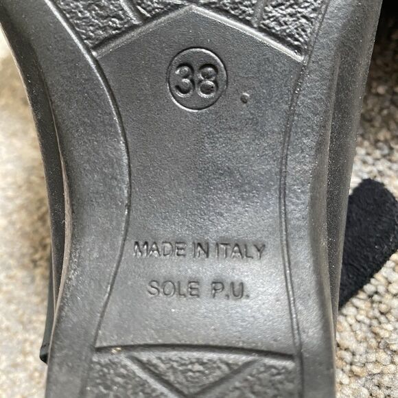 Flexus Sandals Women Sz 8 Black Slingback Anti Shock Double Strap Made Italy - Picture 8 of 8